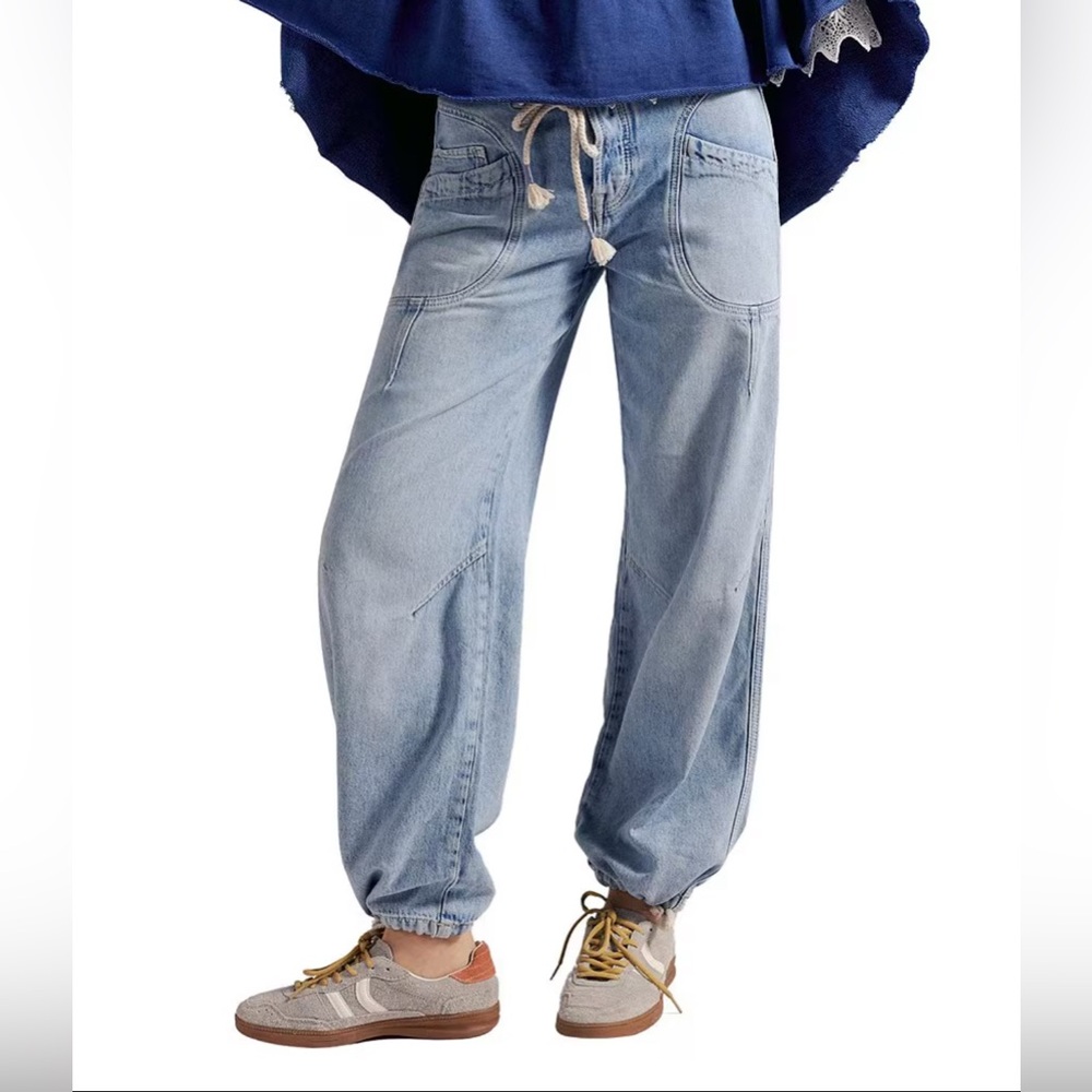 We the free love language low rise denim pull on jeans